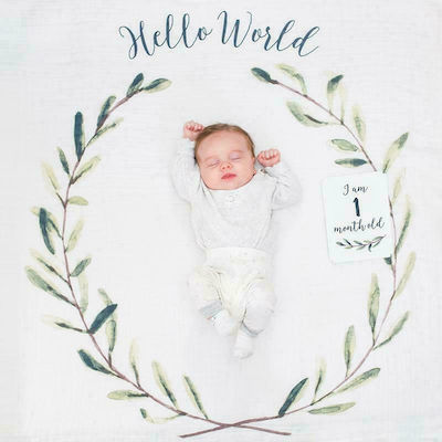 Lulujo Baby Milestone Sheet Hello World 1pcs