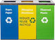 Molyto 40.10.070 Recycling Metallic Waste Bin 3x110lt Multicolour