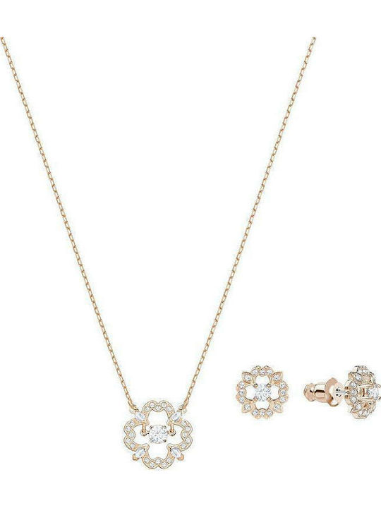 Swarovski Gold Plated Set Necklace & Earrings Dance