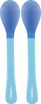 Kikka Boo Baby Set with Spoons Heat Sensing with Temperature Indicator made of Silicone Blue 2pcs