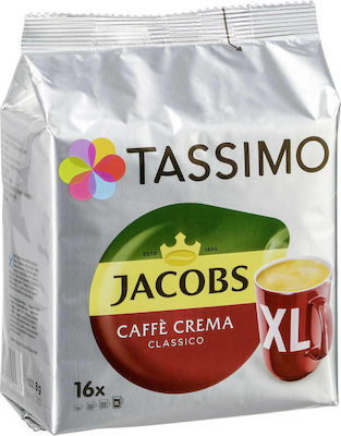 Tassimo Κάψουλες Espresso Jacobs Caffe Crema Classico XL Συμβατές με Μηχανή Tassimo 16caps