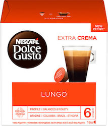 Nescafe Kapseln Espresso Lungo Kompatibel mit Maschine Dolce Gusto 6Mützen