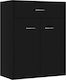 Wooden Buffet with Drawers Black L60xW30xH75cm