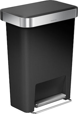 Simplehuman Plastic Waste Bin 45lt with Pedal Black