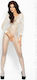 Passion BS007 Bodystocking Sexy Plasă Cu Chilot Deschis Alb