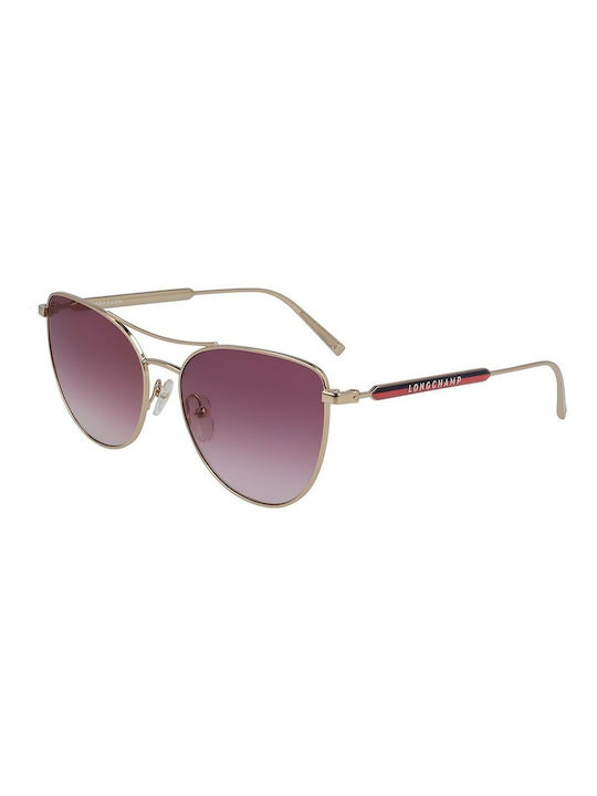 Longchamp Sonnenbrillen mit Braun Rahmen und Lila Verlaufsfarbe Linse LO134S 770