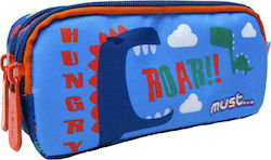 Must Team Energy Dino Pencil Case with 2 Compar...
