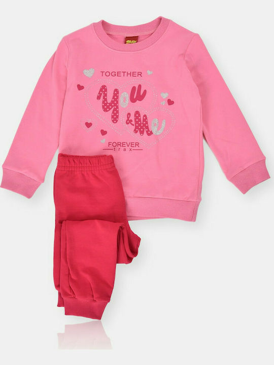 Trax Kids Sweatpants Set Pink 2pcs