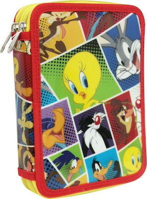 Διακάκης Fabric Pencil Case Looney Tunes with 2 Compartments Multicolour