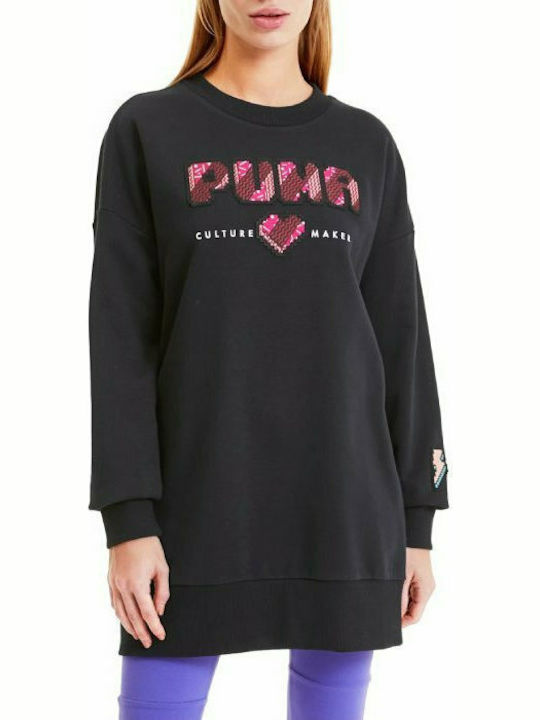 Puma Digital Love Mini Athletic Dress Long Sleeve Black