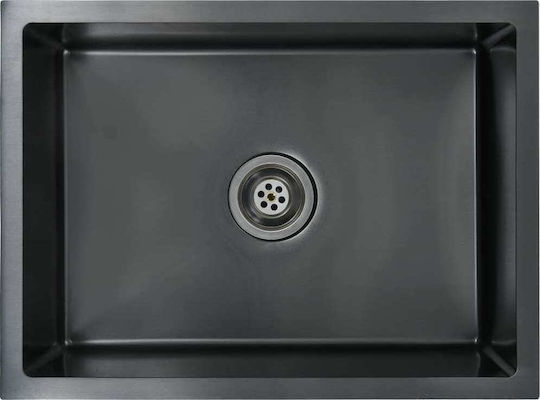 vidaXL Ένθετος Νεροχύτης Inox Brushed Μ59xΠ44cm Μαύρος