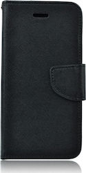 Fancy Synthetic Leather Wallet Black (Huawei Y5p)