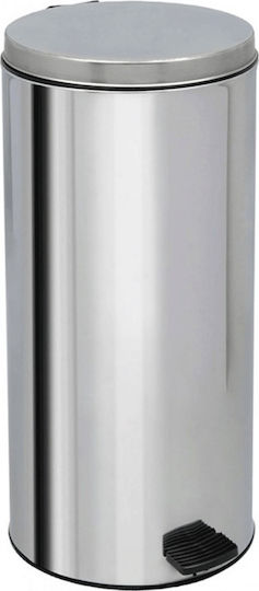 Delta Cleaning Metal Coș de gunoi Deșeuri cu Pedală 30lt Inox