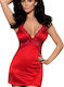 Obsessive Secred Extremely Feminine Chemise & Thong Set Babydoll Sexy Red