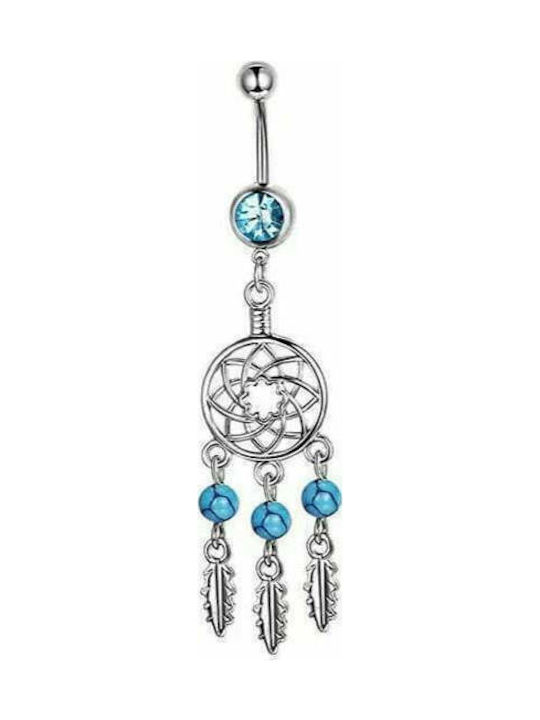 Belly button dreamcatcher earring, surgical steel