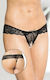 Softline 2443 Γυναικείο Sexy String Αυτοκινήτου με Δαντέλα Μαύρο