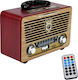 Meier M-U115 Retro Tabletop Radio Rechargeable with Bluetooth and USB Red