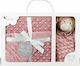 Interbaby Decke Wickeltücher für Kinderzimmer Extrafort Bear Dark Pink mit Tierchen 80x110cm