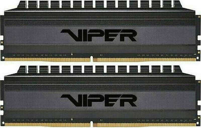 Patriot Viper 4 Blackout 64GB DDR4 RAM με 2 Modules (2x32GB) και Ταχύτητα 3200 για Desktop