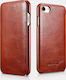 iCarer Vintage Curved Edge Book Δερμάτινο / Δερματίνης Καφέ (iPhone SE 2022/2020)
