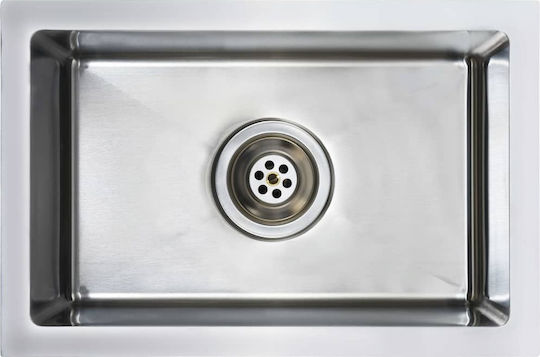 vidaXL Drop-In Sink Inox Brushed W44xD29cm Silver