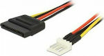 DeLock 4-Pin Floppy - 15-Pin Sata Cable 0.15m Multicolour (83918)