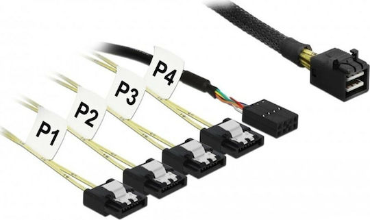 DeLock Mini SAS - 4x 7-Pin SATA III Cable 0.5m (83320)