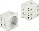 DeLock Μονή Χωνευτή Πρίζα Ρεύματος 45x45mm 10τμχ Λευκή 10τμχ