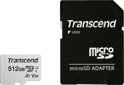 Transcend 300s microSDXC 512GB Class 10 U3 V30 A1 UHS-I με αντάπτορα