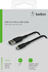 Belkin Braided USB 2.0 to micro USB Cable Μαύρο 1m (CAB007bt1MBK)