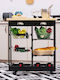 HomCom Wooden Kitchen Trolley 6 Tiers Black 74x37x76cm