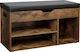 Wooden Shoe Organizer with 3 Shelves Black 80x30x44cm