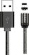 Kakusiga Geflochtenes Magnetisch Abnehmbares USB-A zu Lightning Kabel Schwarz 1m KSC-306-LIBL