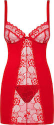 Obsessive Heartina Chemise & Thong Red