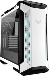 Asus TUF GT501 Gaming Midi Tower Computer Case with Window Panel and RGB Lighting White Edition