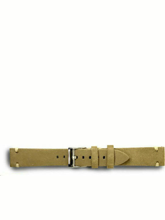 Diloy Straps Δερμάτινο Λουράκι Μπεζ 22mm
