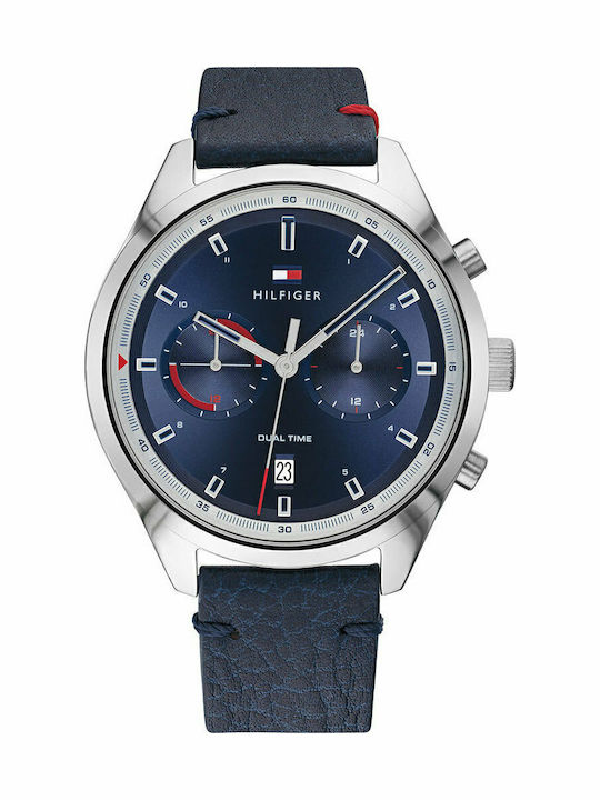 Tommy Hilfiger Bennett Men's Watch 44mm Chronograph Battery with Blue Leather Strap