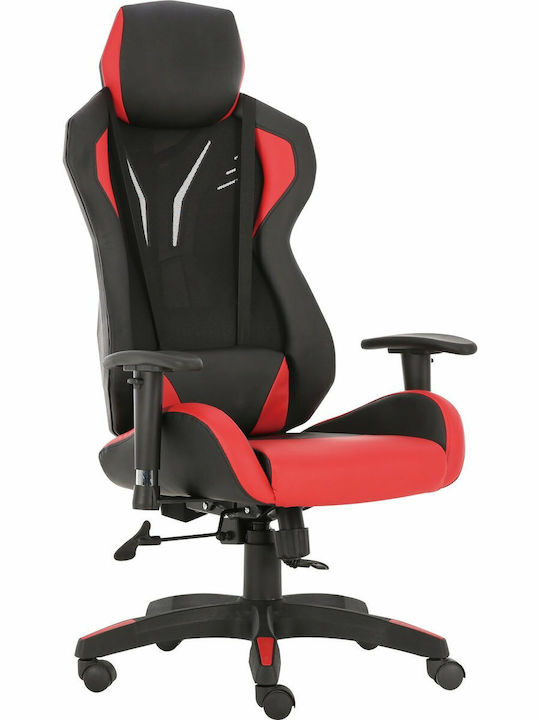 ArteLibre Ανδρομάχη Καρέκλα Gaming Δερματίνης με Ρυθμιζόμενα Μπράτσα Μαύρο/Κόκκινο