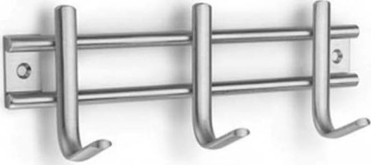 Inofix Метална Стенна Закачалка С 3 Места 22x5.4x7.6см