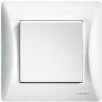 Lineme Recessed Electrical Lighting Wall Switch with Frame Basic White 50-00131-1