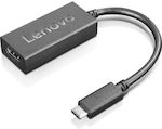 Lenovo USB-C to HDMI 2.0b Adapter Converter USB-C male to HDMI female Black