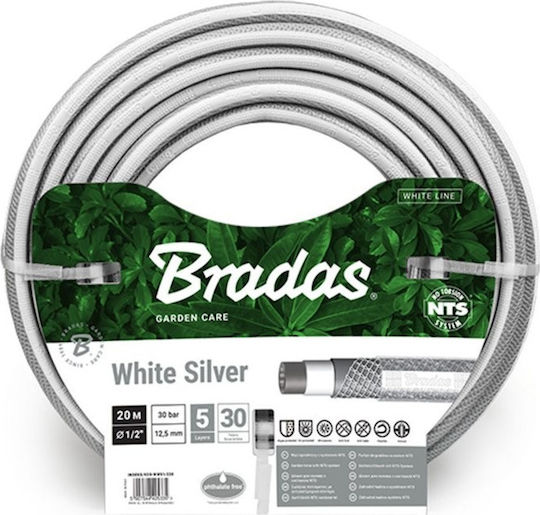 Bradas Nts White Silver Λάστιχο Ποτίσματος 1/2" 20m