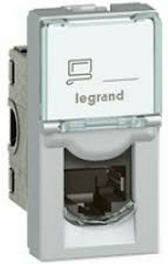 Legrand Mosaic Double Network Socket RJ45 Cat6 Silver 079471