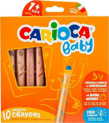 Carioca Baby Maxi Coloured Pencils Set 3 σε 1 10pcs
