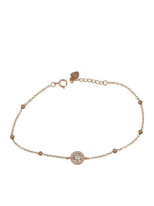 Rose gold plated bracelet with round rosette 925 036319 036319 Silver