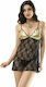 Moongirl 2010 Sexy Σετ με Ρόμπα Black/Gold