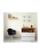 Allocacoc Dina Ceramic Table Lamp LED with White Shade and Black Base