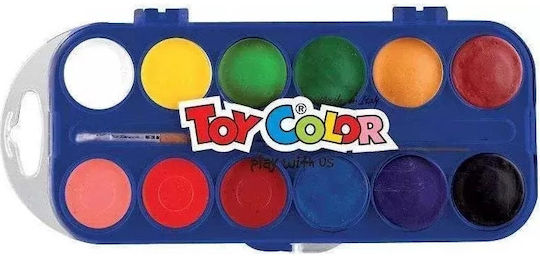 Toy Color Aquarellfarbenset Bunte mit Pinsel 12Stück 220.704