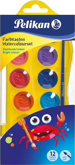 Pelikan Set Junior Σετ Νερομπογιές με Πινέλο 12 Χρωμάτων