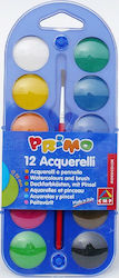 Primo Acquerelli Aquarellfarbenset Blue mit Pinsel 12Stück 110A12B